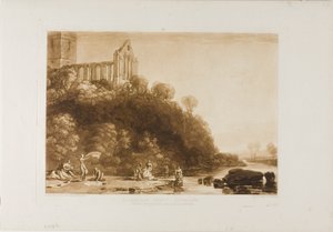 Dumblain Abdij, plaat 56 uit Liber Studiorum door Joseph Mallord William Turner