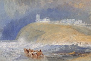 Dunstanborough Castle, Northumberland, ca. 1829 door Joseph Mallord William Turner