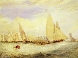East Cowes Kasteel, de zetel van J Nash Esq., de Regatta tegen de wind in