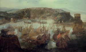 Verovering van Salvador 1624 / A. v. Eertvelt door Joseph Mallord William Turner