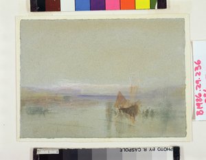 Vissersboten in de windstilte voor Le Havre door Joseph Mallord William Turner