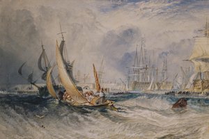 Gosport: De ingang van de haven van Portsmouth, c.1829