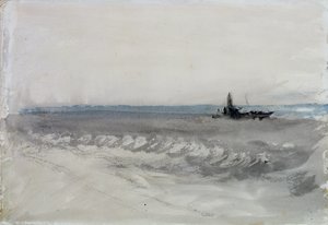Grijze Zee, Boot aan de Kust, ca. 1840 door Joseph Mallord William Turner