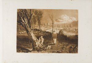 Heggen en greppelen, plaat 47 uit Liber Studiorum door Joseph Mallord William Turner