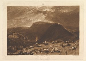 Hind Head Hill, Op de Portsmouth Road Liber Studiorum, deel V, plaat 25 door Joseph Mallord William Turner
