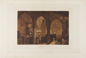 Interieur van een kerk, plaat 70 uit Liber Studiorum door Joseph Mallord William Turner