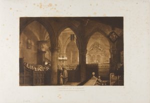 Interieur van een kerk, plaat 70 uit Liber Studiorum door Joseph Mallord William Turner