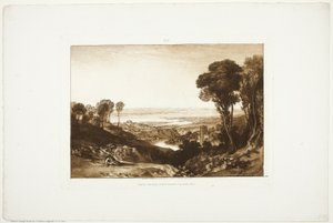 Kruising van de Severn en Wye, uit Liber Studiorum, nr. 28 door Joseph Mallord William Turner