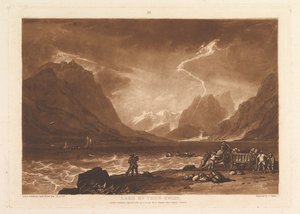 Meer van Thun, Zwitsers Liber Studiorum, deel III, plaat 15 door Joseph Mallord William Turner