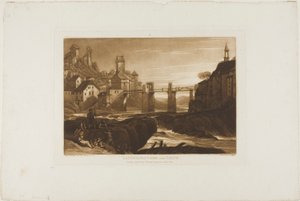 Lauffenbourgh aan de Rijn, plaat 31 uit Liber Studiorum door Joseph Mallord William Turner