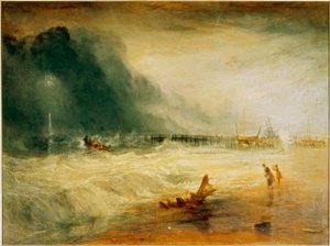 Reddingsboot en Manby-apparaat / Turner door Joseph Mallord William Turner