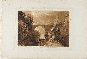 Kleine duivelsbrug, plaat 19 uit Liber Studiorum door Joseph Mallord William Turner