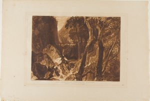 Molen bij de Grote Chartreuse, plaat 54 uit Liber Studiorum door Joseph Mallord William Turner