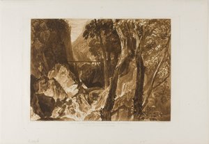 Molen bij de Grand Chartreuse, plaat 54 uit Liber Studiorum door Joseph Mallord William Turner