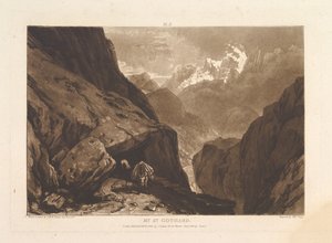 Mt. St. Gothard Liber Studiorum, deel II, plaat 9, 20 februari 1808 door Joseph Mallord William Turner