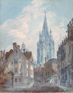 Oxford: St Marys vanaf Oriel Lane, 1792-1793 door Joseph Mallord William Turner