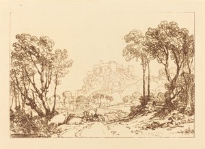 Het Kasteel Boven de Weiden door Joseph Mallord William Turner