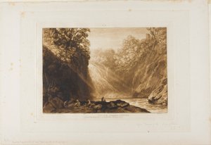 De val van de Clyde, plaat 18 uit Liber Studiorum door Joseph Mallord William Turner