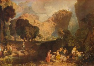De godin van de onenigheid kiest de appel van onenigheid in de tuin van de Hesperiden, 1806 door Joseph Mallord William Turner