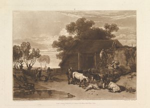 De strooien erf Liber Studiorum, deel II, plaat 7, 20 februari 1808 door Joseph Mallord William Turner