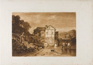 Watermolen, plaat 37 uit Liber Studiorum door Joseph Mallord William Turner