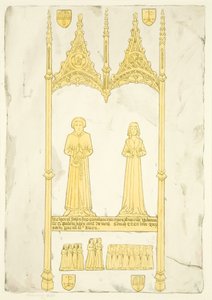 Messingplaat van John en Johanna Jay in St. Mary Redcliffe door Joseph Manning