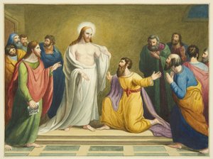 Kopie van altaarstuk door John King in de St Thomas Kerk door Joseph Manning