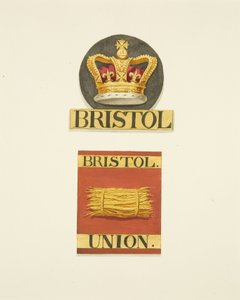 Huisinsignes of brandmerken van de Bristol Crown en Bristol Union Fire Offices