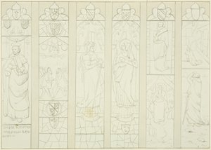 Glas-in-lood in altaarraam van de St Mark