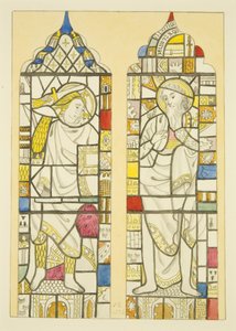 Glas-in-lood in het noordraam, noordtransept van St Mary Redcliffe door Joseph Manning