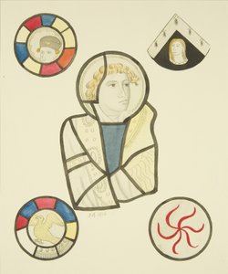 Glas-in-lood in het noordelijke raam van het koor van St Mary Redcliffe door Joseph Manning