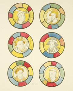 Glas-in-lood in het noordraam van het schip van St Mary Redcliffe door Joseph Manning