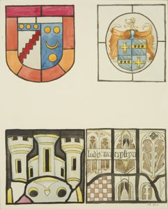 Glas-in-loodraam in Weverskapel in Temple Church door Joseph Manning