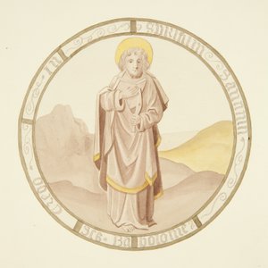 Glas-in-loodraam in de privékapel van het bisschoppelijk paleis: St. Bartholomeus