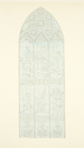 Glas-in-loodraam aan het oostelijke uiteinde van de zuidelijke zijbeuk van de kathedraal van Bristol door Joseph Manning