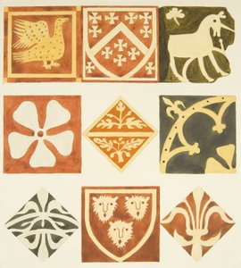 Tegels in de sacristie en verschillende delen van de vloer van de Bristol Cathedral