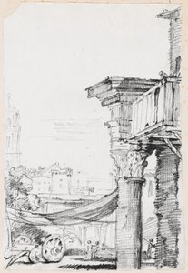 Een balkon in het Romeinse Forum door Joseph Marie Vien