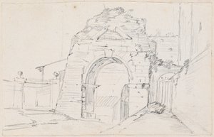 Boog van Drusus bij de Via Appia door Joseph Marie Vien