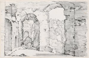 Gebogen doorgangen van een vervallen gebouw door Joseph Marie Vien