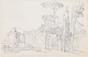 Tuinen van een Italiaanse Villa door Joseph Marie Vien