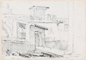 Romeinse gebouwen met een open schuur