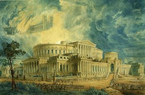 Nieuw Senaatshuis, Londen, niet uitgevoerd ontwerp door Joseph Michael Gandy
