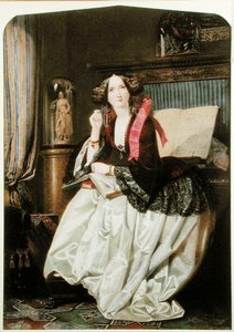 Miss Ashton zittend aan de piano door Joseph Middleton Jopling