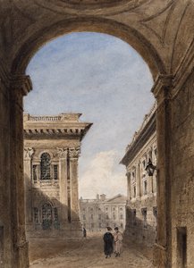 Canterbury Gate en Christ Church Quad, Oxford, 1833 door Joseph Murray Ince