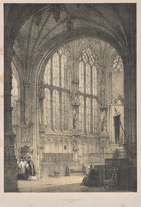 Architectuur van de Middeleeuwen: In St. Jacques, Dieppe, Oostkant, Interieur door Joseph Nash