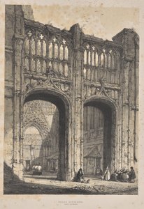 Architectuur van de Middeleeuwen: Kathedraal van Rouen, Noordelijke Ingang door Joseph Nash