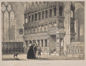 Architectuur van de Middeleeuwen: Heiligdom van St. Fridswode, Kathedraal, Oxford door Joseph Nash