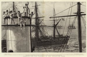 Juichen voor het oude vlaggenschip bij haar vertrek naar huis