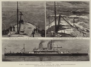 HMS Dreadnought in een Storm in de Middellandse Zee