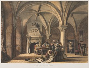 Hal, Bolsover Castle, Derbyshire, 1840 door Joseph Nash